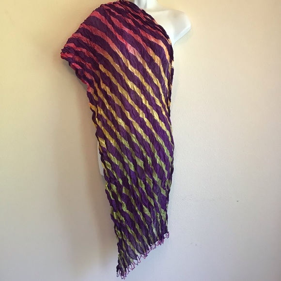 New Beach Purple Striped Scarf Wrap Pareo - Picture 4 of 6